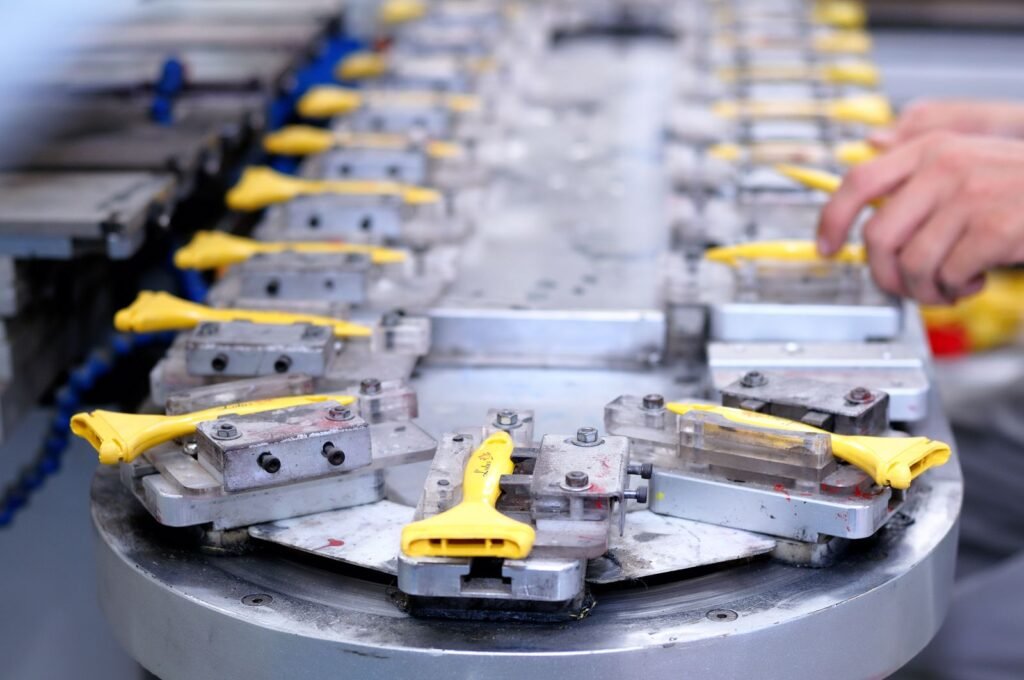 Parts on a production line