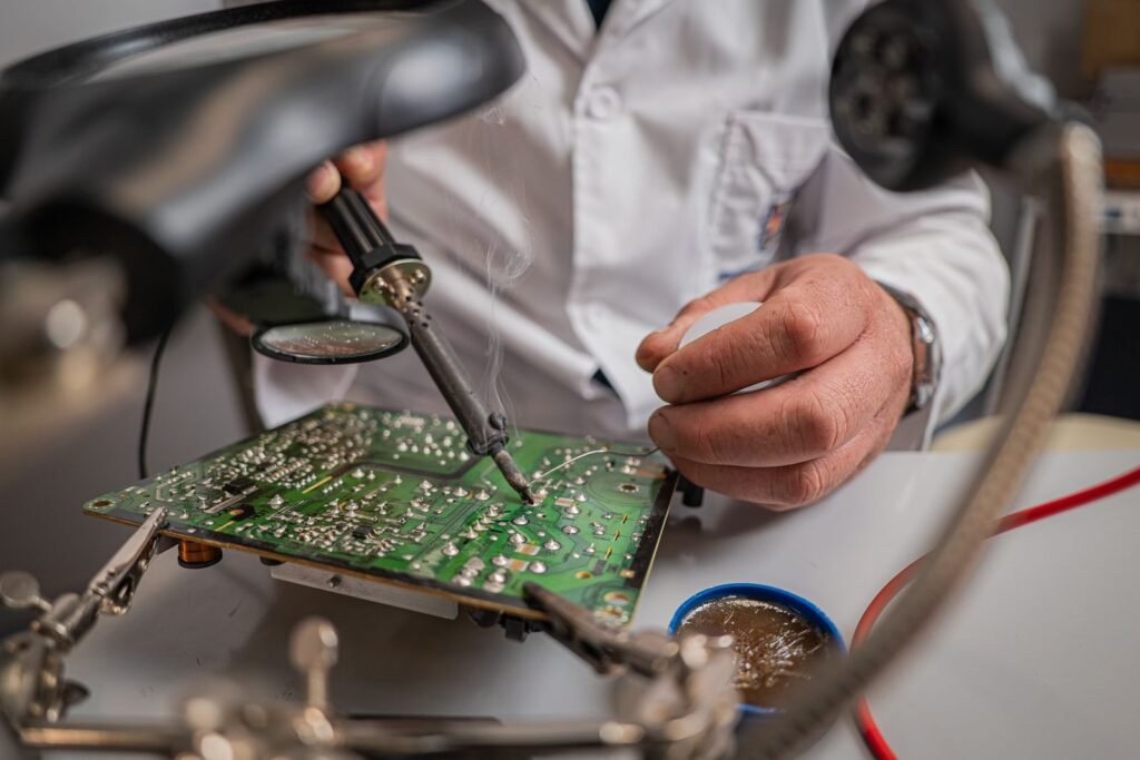 Soldering a circuit board